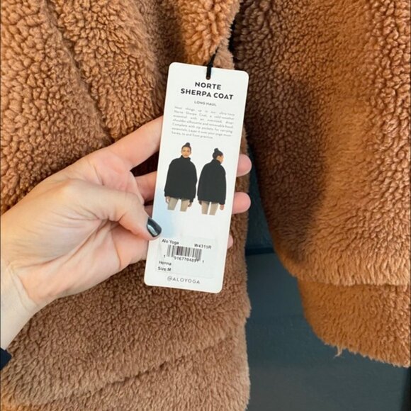 ALO YOGA Norte Sherpa Coat- Henna Pink M - Picture 2 of 7